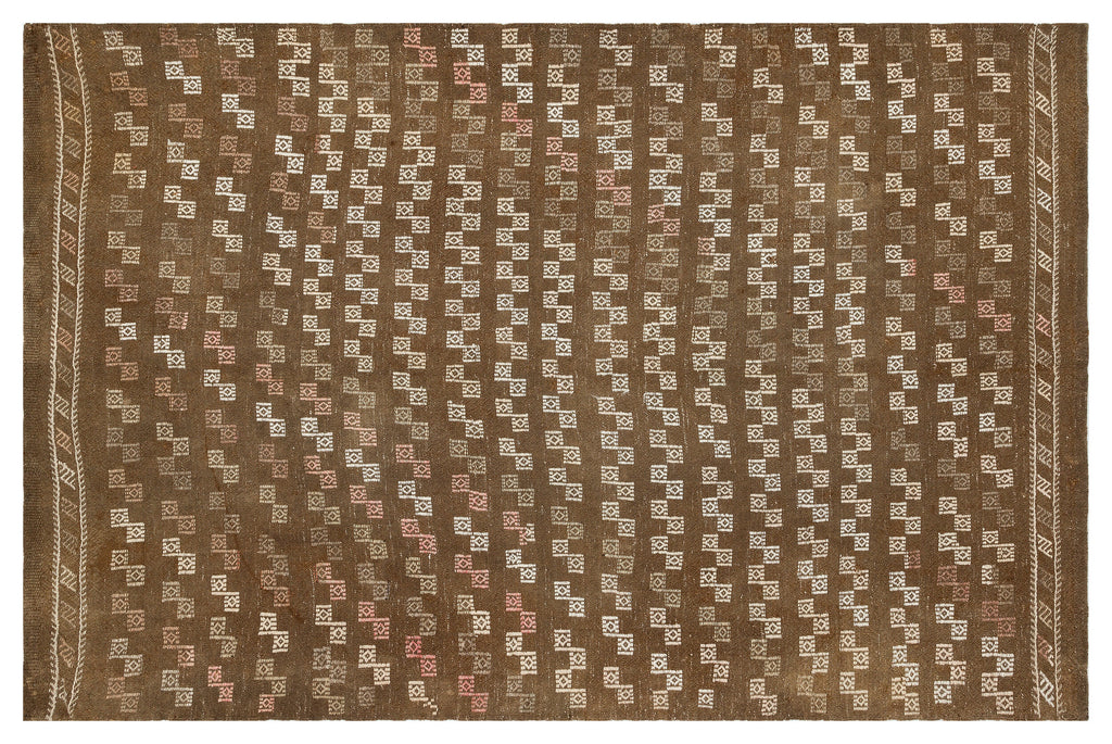 Geometric Over Dyed Kilim Rug 5'4'' x 8'2'' ft 163 x 248 cm