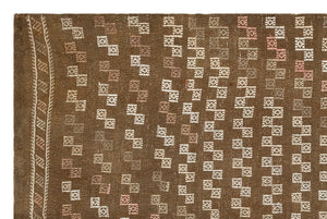 Geometric Over Dyed Kilim Rug 5'4'' x 8'2'' ft 163 x 248 cm
