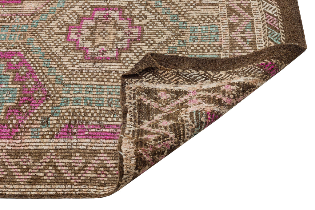 Geometric Over Dyed Kilim Rug 5'5'' x 10'10'' ft 166 x 329 cm