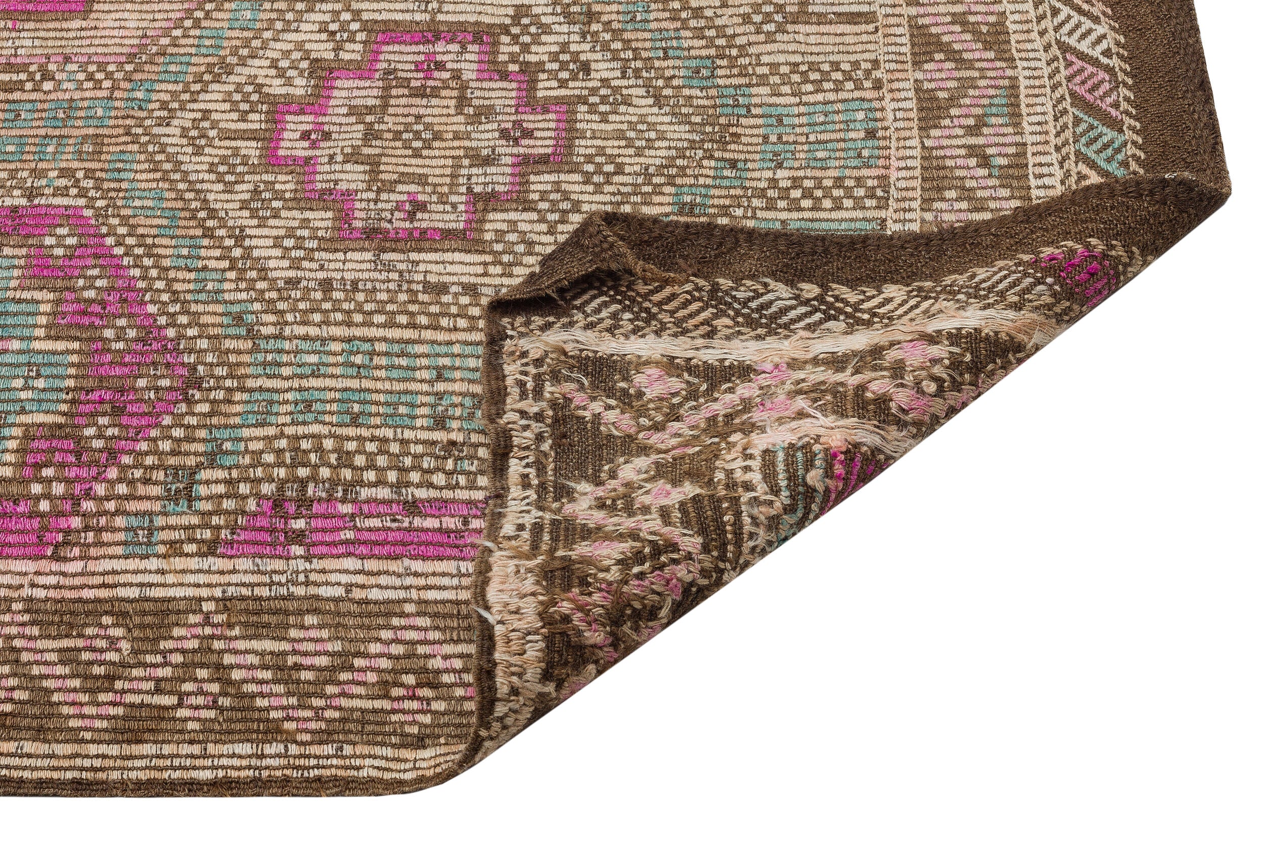 Geometric Over Dyed Kilim Rug 5'5'' x 10'10'' ft 166 x 329 cm