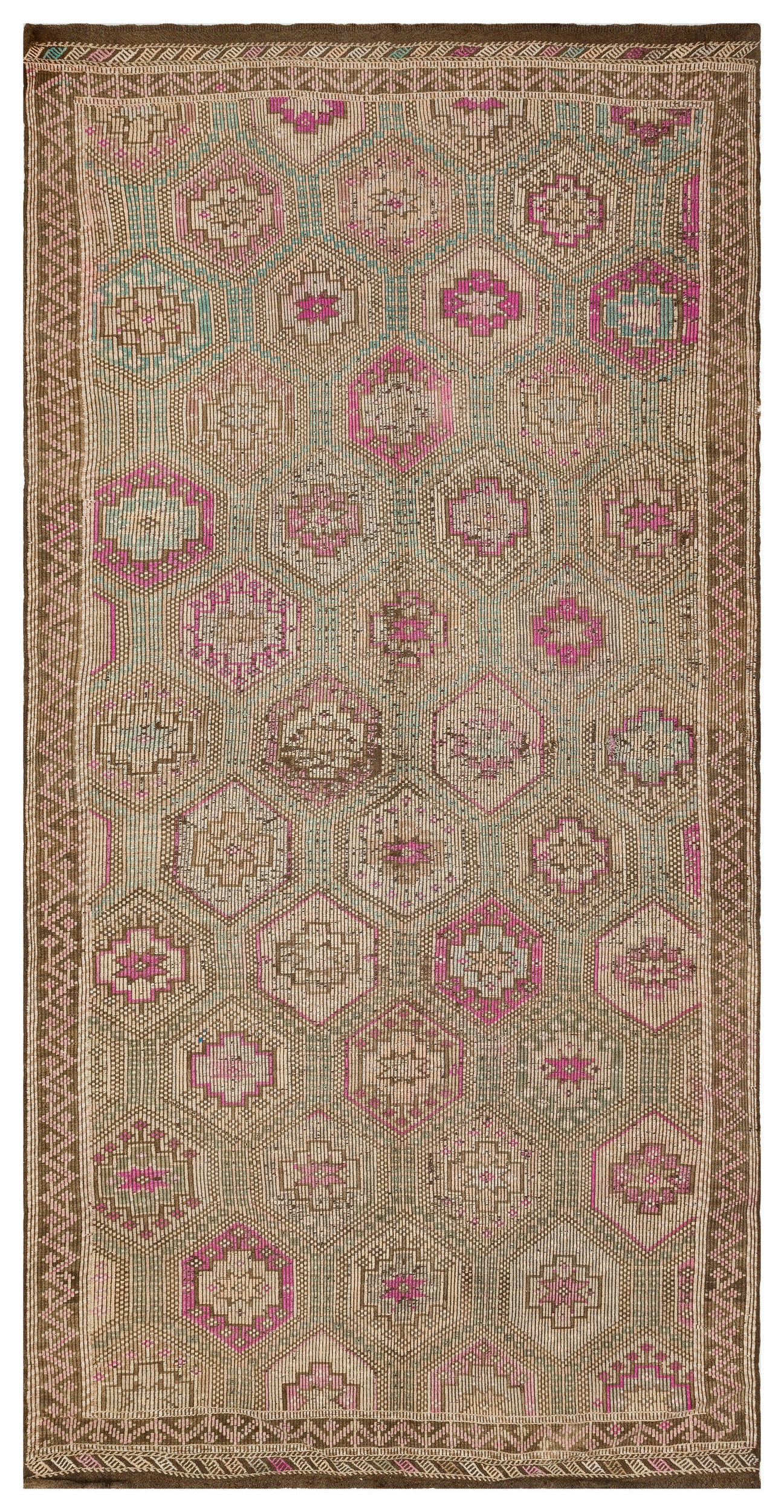 Geometric Over Dyed Kilim Rug 5'5'' x 10'10'' ft 166 x 329 cm