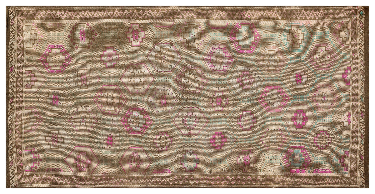 Geometric Over Dyed Kilim Rug 5&#39;5&#39;&#39; x 10&#39;10&#39;&#39; ft 166 x 329 cm