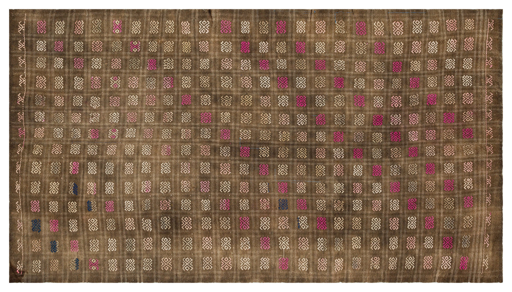 Geometric Over Dyed Kilim Rug 5'4'' x 9'10'' ft 162 x 300 cm