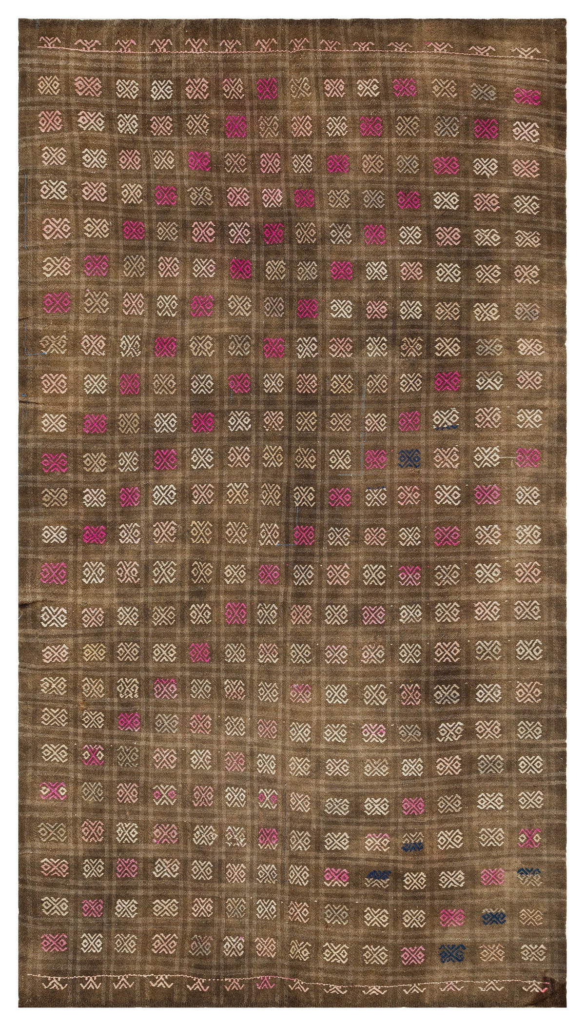 Geometric Over Dyed Kilim Rug 5&#39;4&#39;&#39; x 9&#39;10&#39;&#39; ft 162 x 300 cm