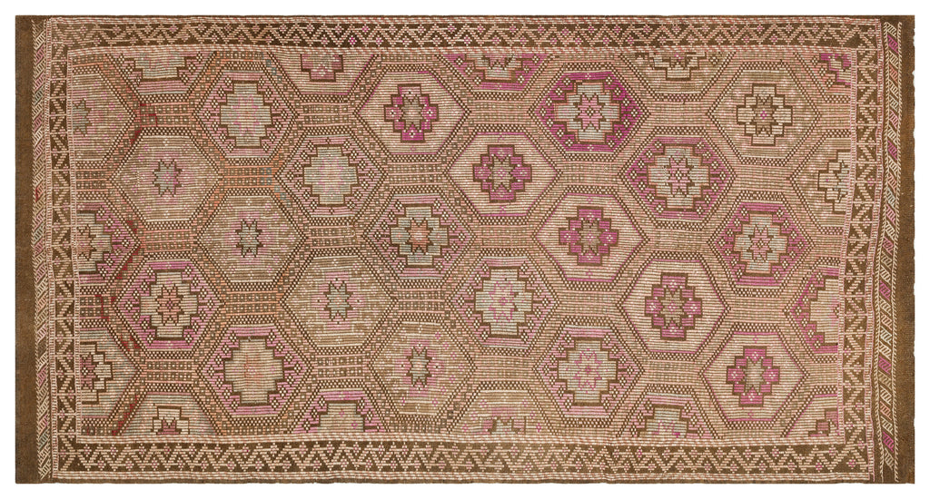 Geometric Over Dyed Kilim Rug 5'5'' x 10'4'' ft 165 x 314 cm