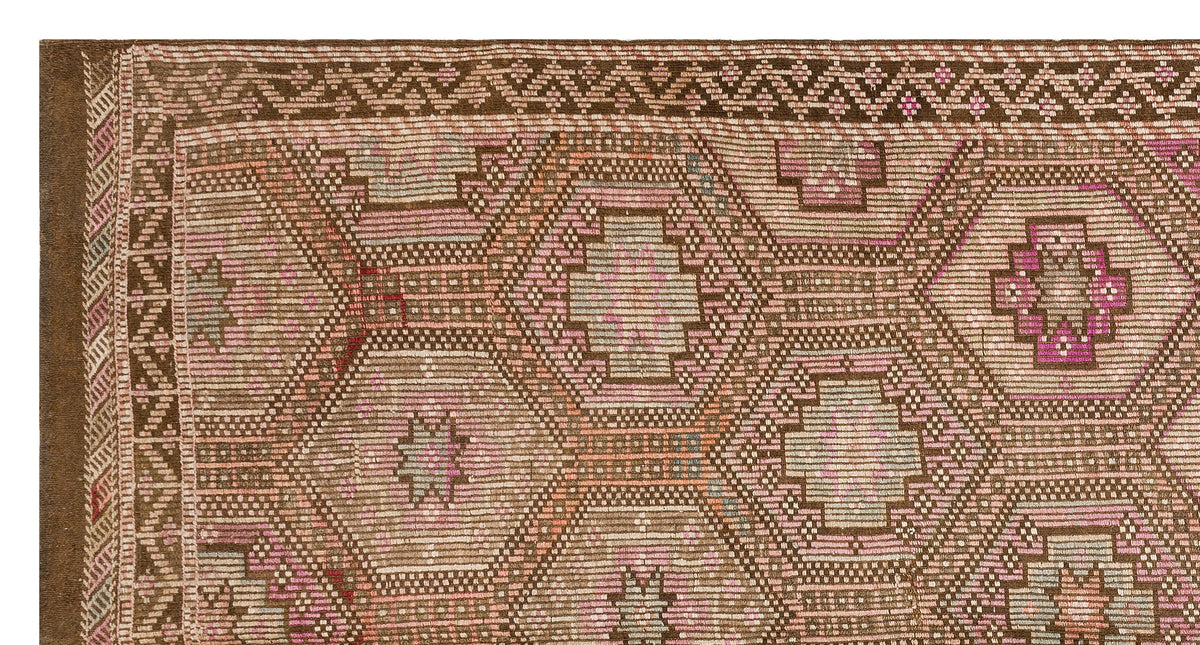 Geometric Over Dyed Kilim Rug 5&#39;5&#39;&#39; x 10&#39;4&#39;&#39; ft 165 x 314 cm
