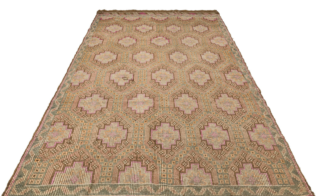 Geometric Over Dyed Kilim Rug 5'11'' x 9'8'' ft 180 x 294 cm