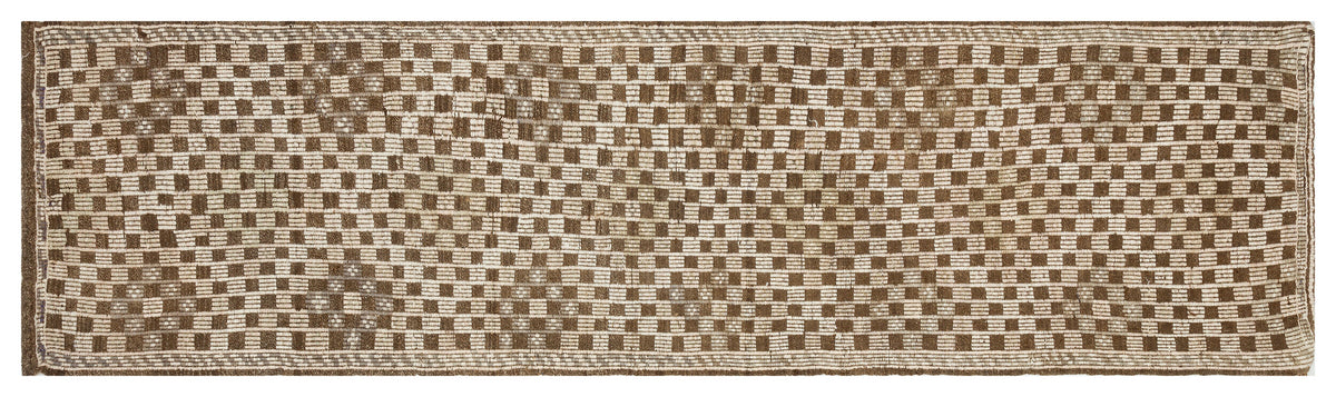 Geometric Over Dyed Kilim Rug 3&#39;1&#39;&#39; x 10&#39;6&#39;&#39; ft 95 x 320 cm