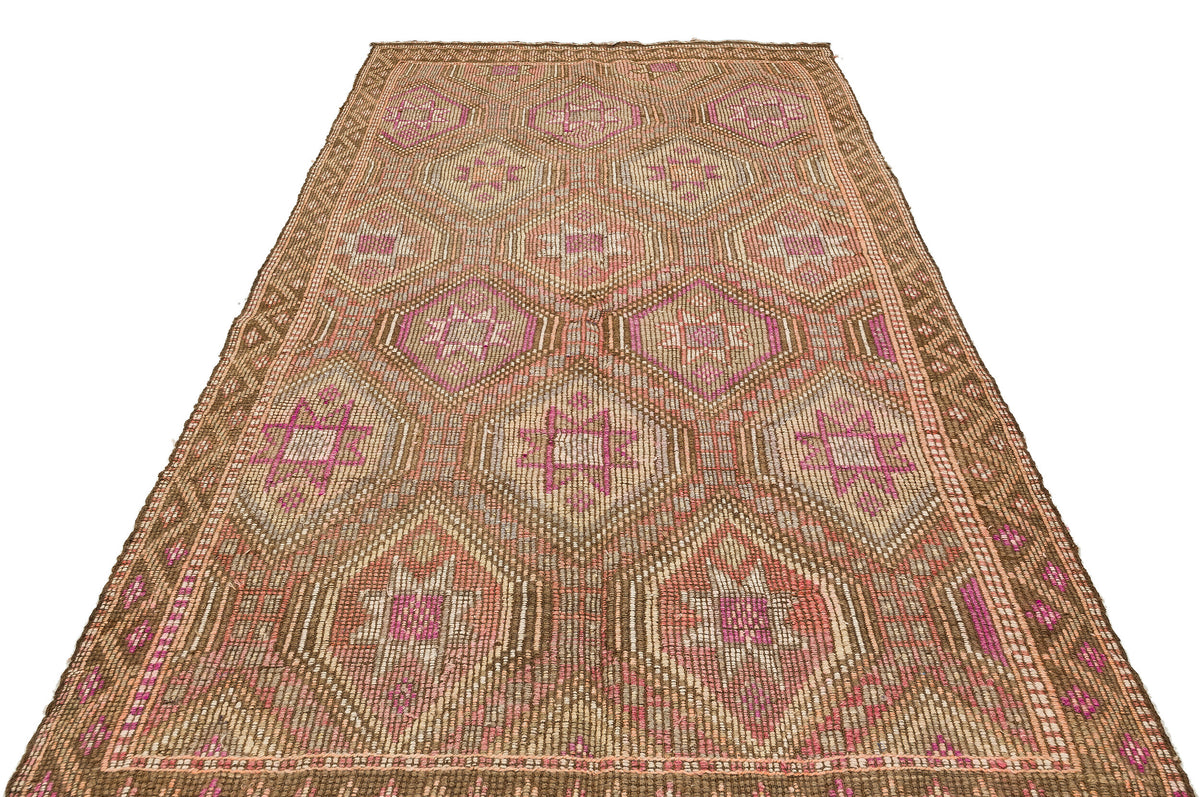 Geometric Over Dyed Kilim Rug 5&#39;7&#39;&#39; x 9&#39;9&#39;&#39; ft 170 x 296 cm