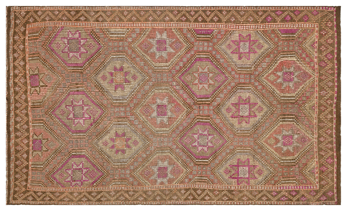 Geometric Over Dyed Kilim Rug 5&#39;7&#39;&#39; x 9&#39;9&#39;&#39; ft 170 x 296 cm