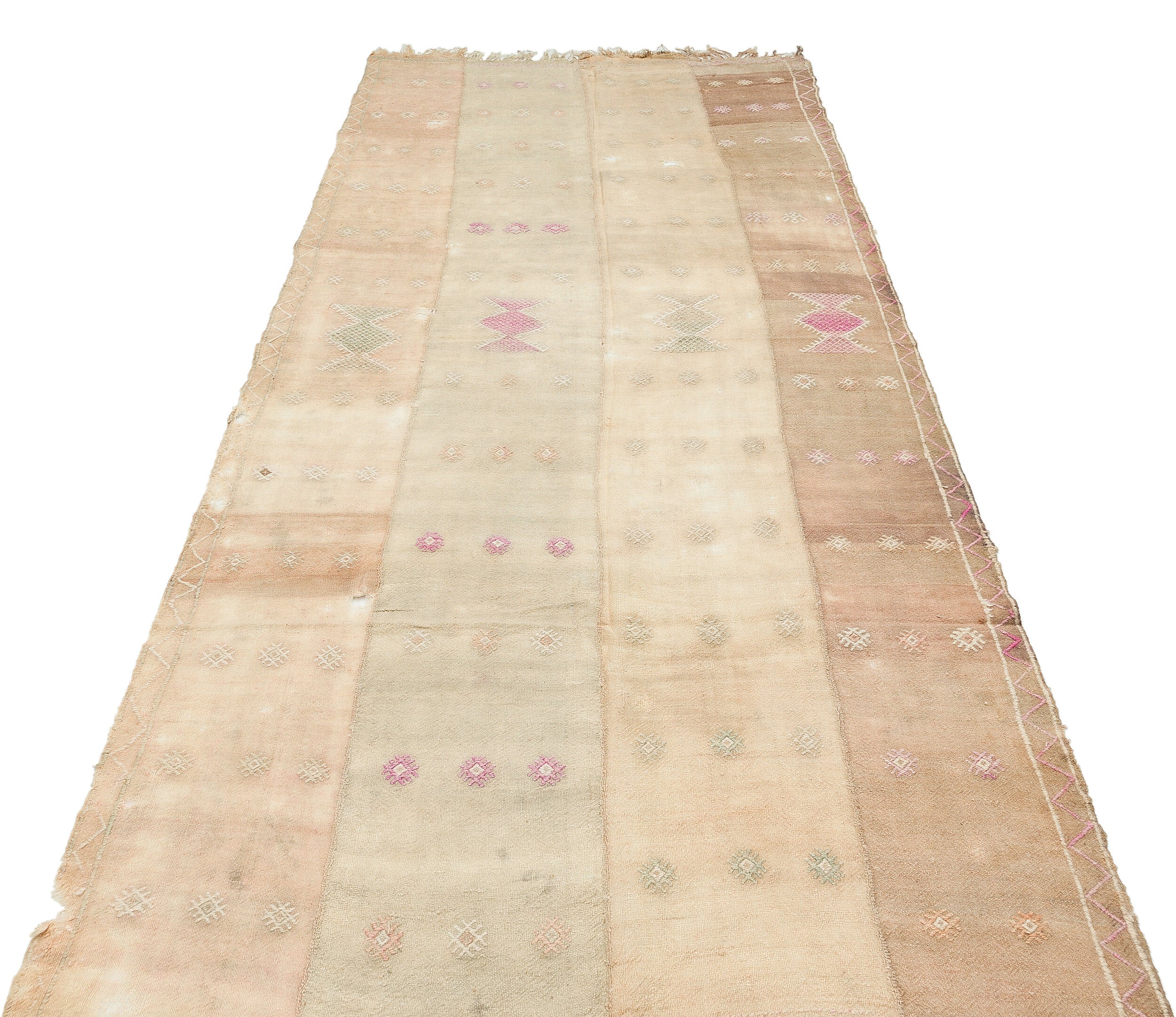 Geometric Over Dyed Kilim Rug 4'5'' x 9'8'' ft 134 x 294 cm