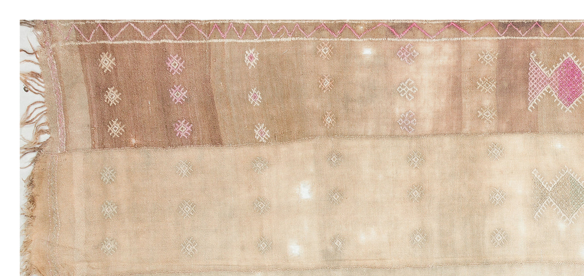 Geometric Over Dyed Kilim Rug 4&#39;5&#39;&#39; x 9&#39;8&#39;&#39; ft 134 x 294 cm