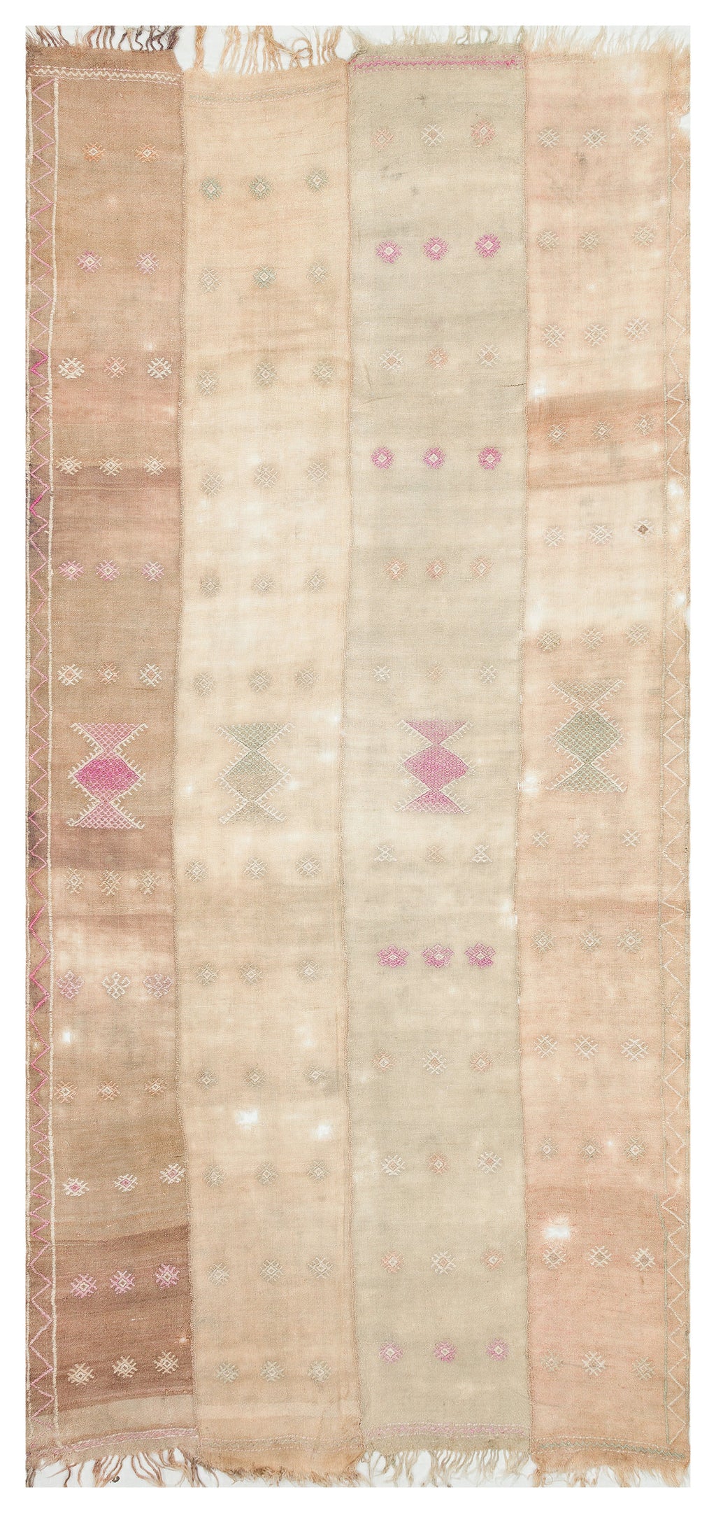 Geometric Over Dyed Kilim Rug 4'5'' x 9'8'' ft 134 x 294 cm