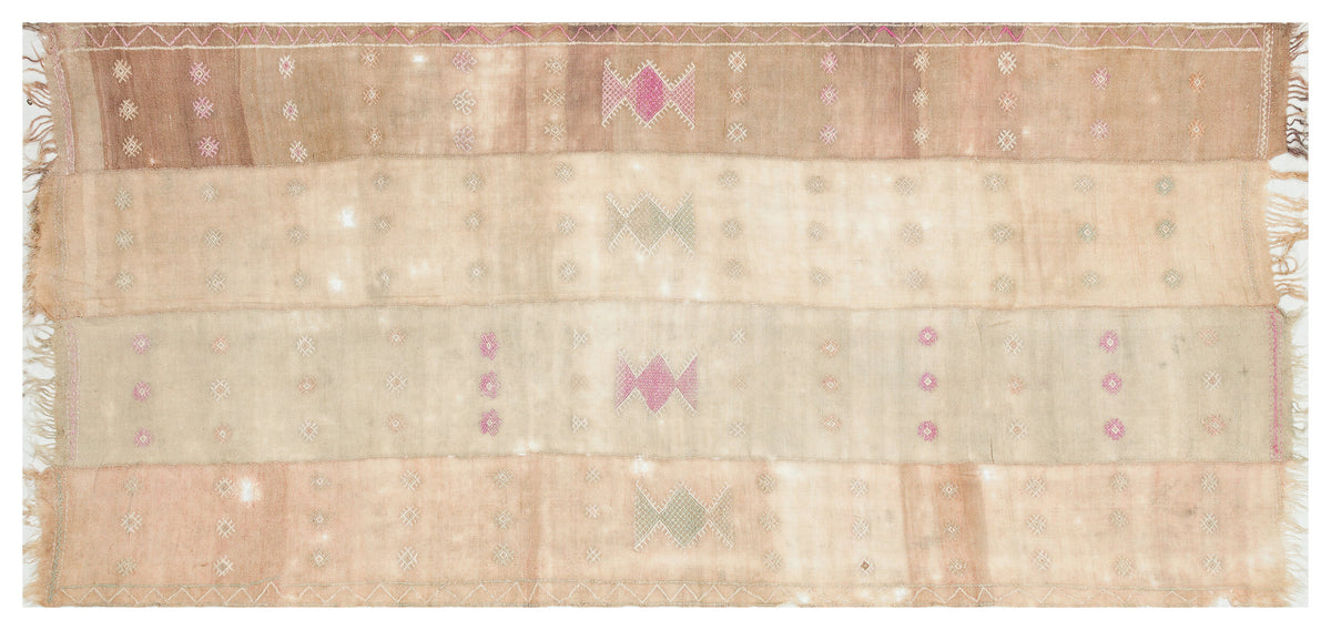 Geometric Over Dyed Kilim Rug 4&#39;5&#39;&#39; x 9&#39;8&#39;&#39; ft 134 x 294 cm