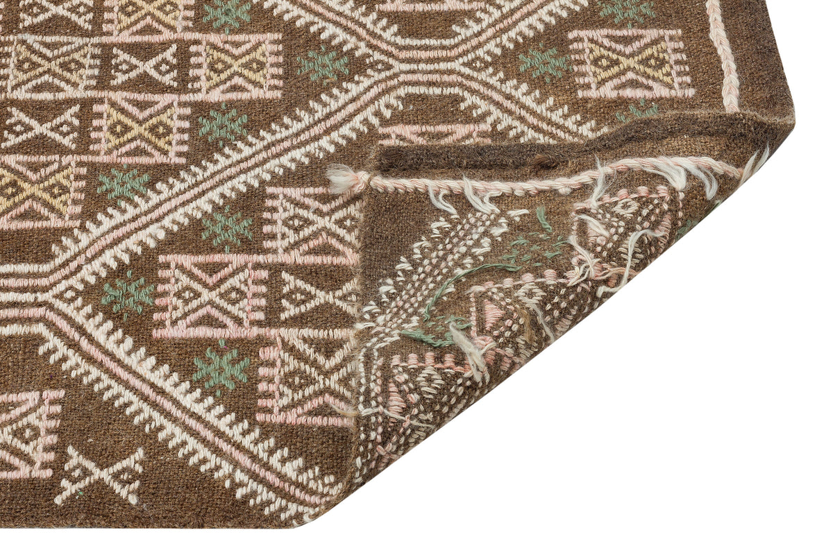 Geometric Over Dyed Kilim Rug 4&#39;9&#39;&#39; x 8&#39;4&#39;&#39; ft 145 x 255 cm