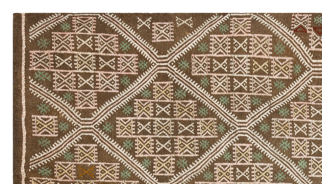 Geometric Over Dyed Kilim Rug 4'9'' x 8'4'' ft 145 x 255 cm