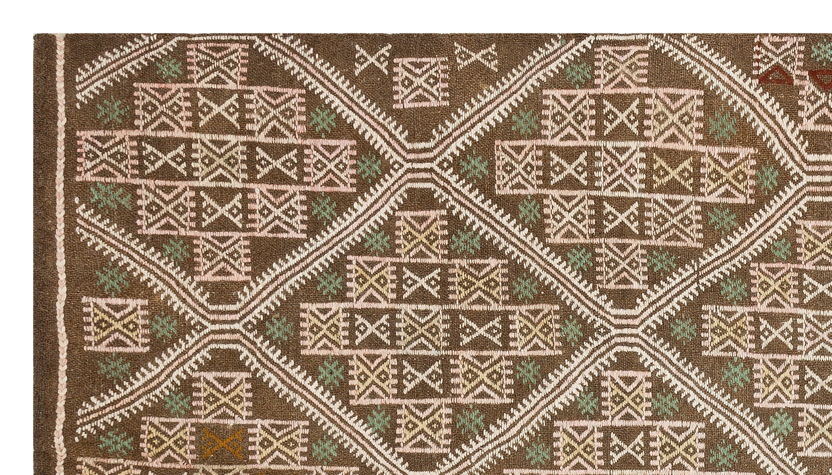 Geometric Over Dyed Kilim Rug 4'9'' x 8'4'' ft 145 x 255 cm