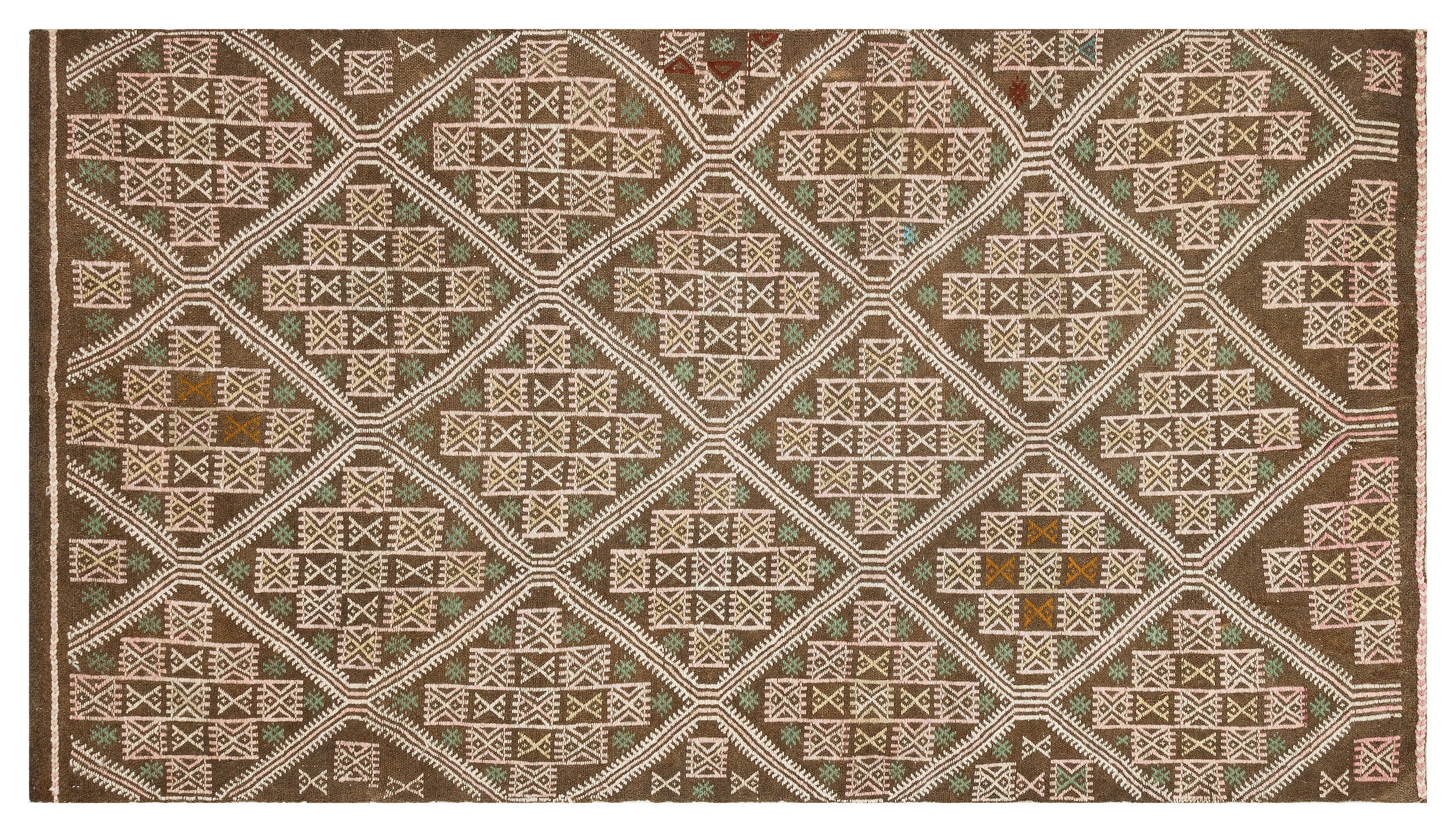Geometric Over Dyed Kilim Rug 4'9'' x 8'4'' ft 145 x 255 cm