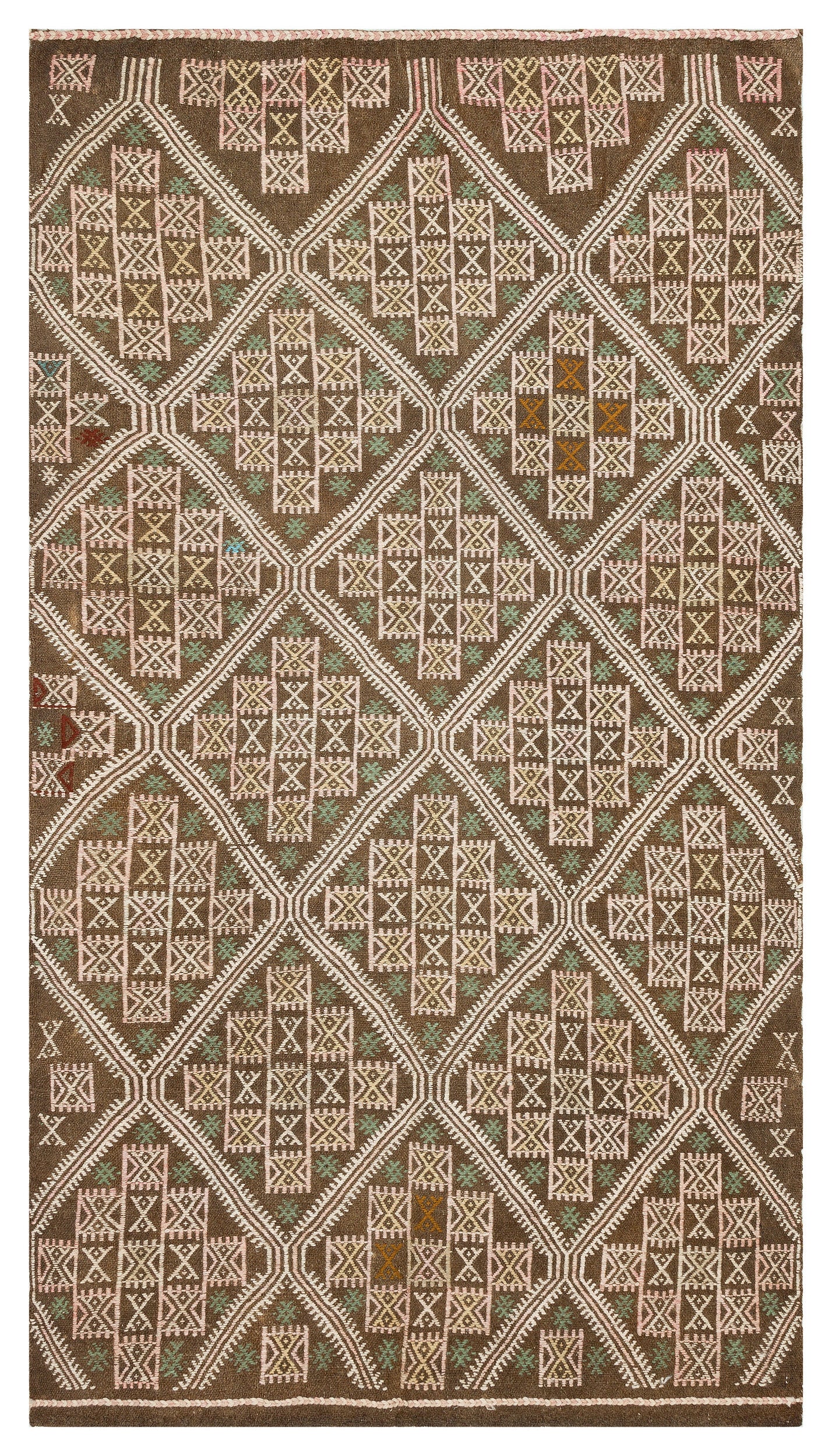 Geometric Over Dyed Kilim Rug 4'9'' x 8'4'' ft 145 x 255 cm