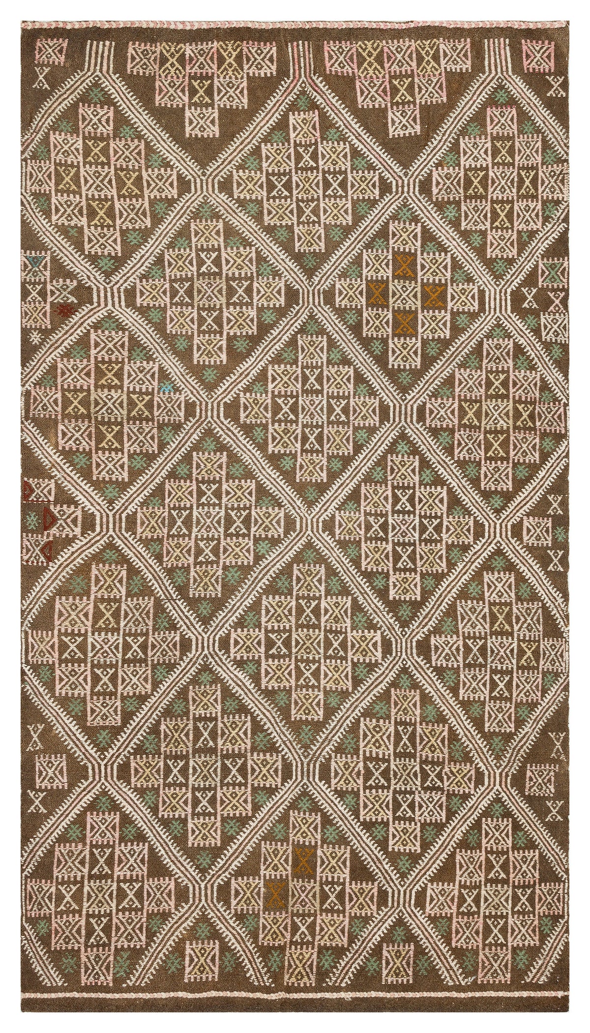 Geometric Over Dyed Kilim Rug 4&#39;9&#39;&#39; x 8&#39;4&#39;&#39; ft 145 x 255 cm