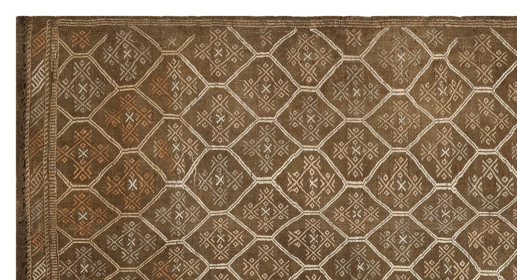 Geometric Over Dyed Kilim Rug 5'12'' x 10'11'' ft 182 x 332 cm