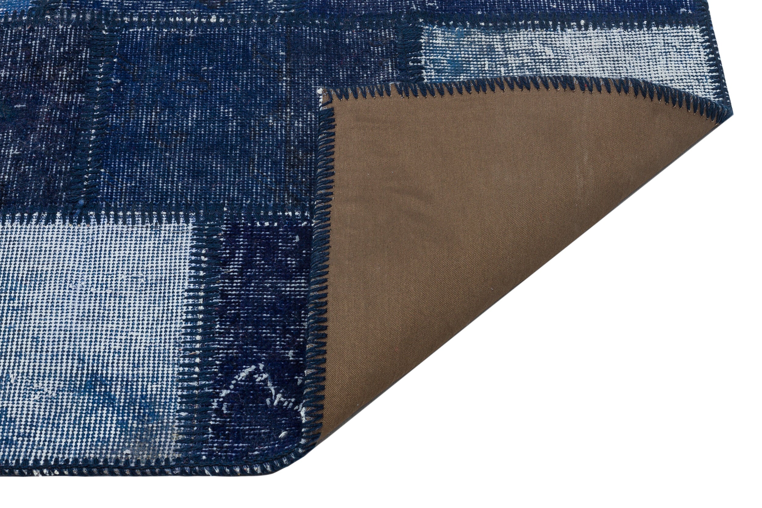 Black Over Dyed Patchwork Unique Rug 2'7'' x 4'10'' ft 78 x 148 cm