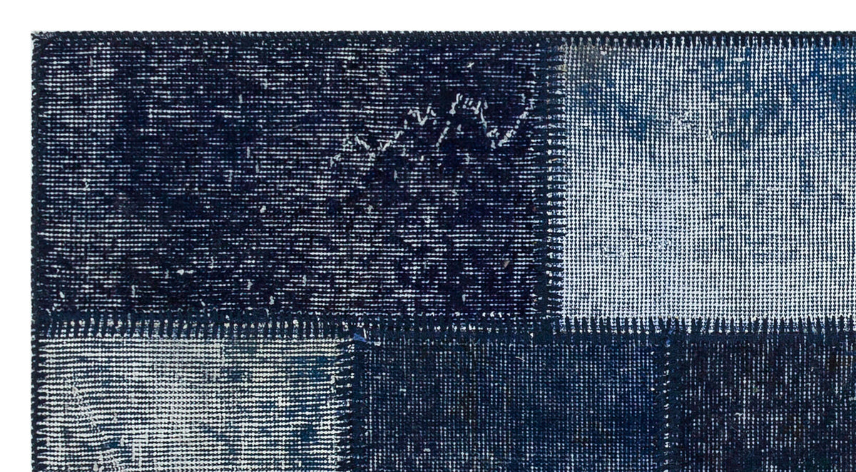 Black Over Dyed Patchwork Unique Rug 2&#39;7&#39;&#39; x 4&#39;10&#39;&#39; ft 78 x 148 cm