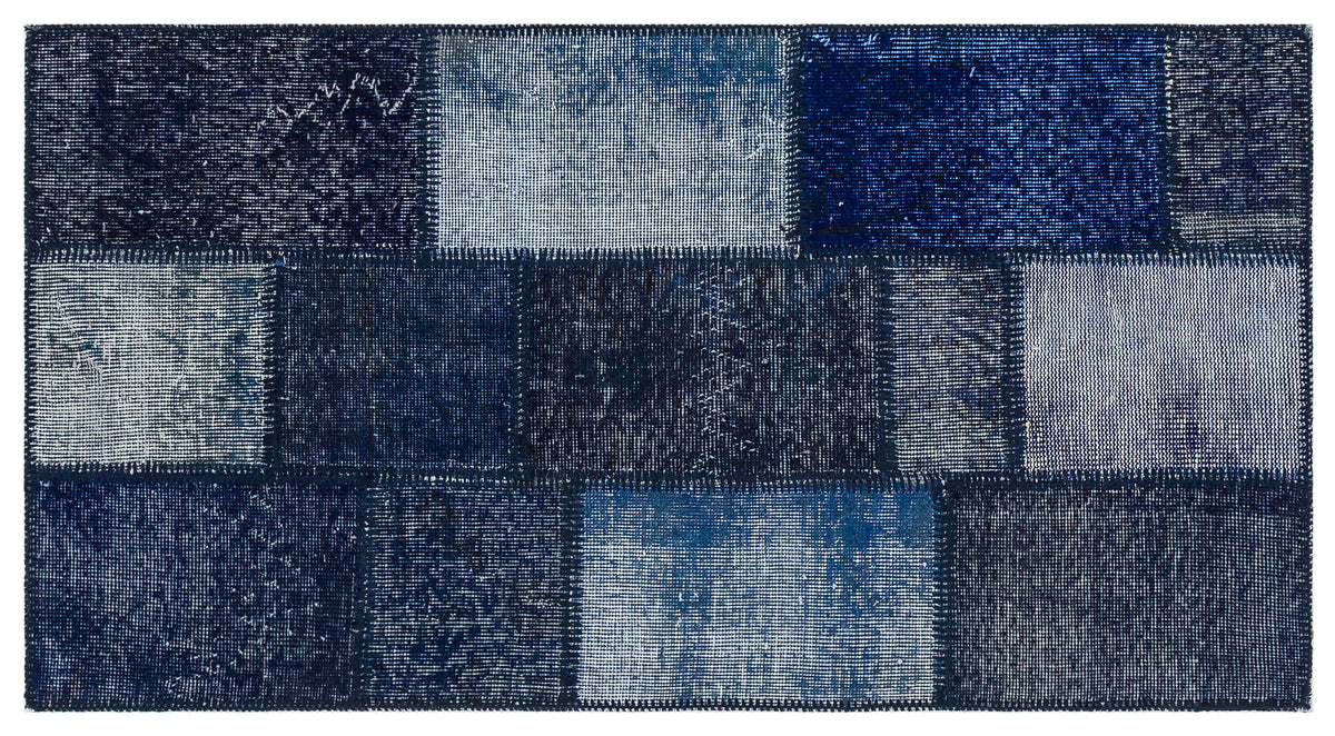 Black Over Dyed Patchwork Unique Rug 2&#39;7&#39;&#39; x 4&#39;10&#39;&#39; ft 78 x 148 cm
