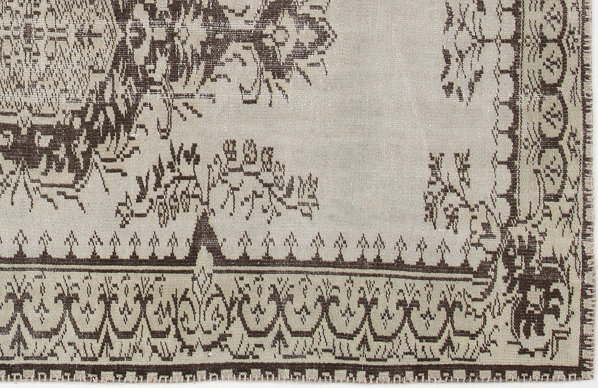 Beige Over Dyed Vintage Rug 5&#39;1&#39;&#39; x 8&#39;1&#39;&#39; ft 156 x 246 cm