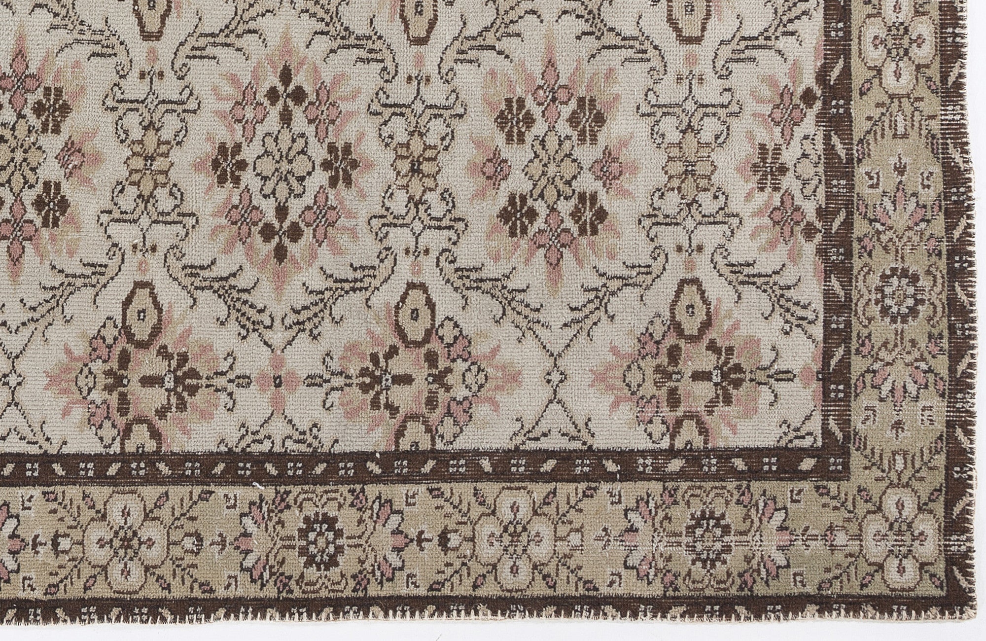 Beige Over Dyed Vintage Rug 5'10'' x 8'10'' ft 177 x 270 cm