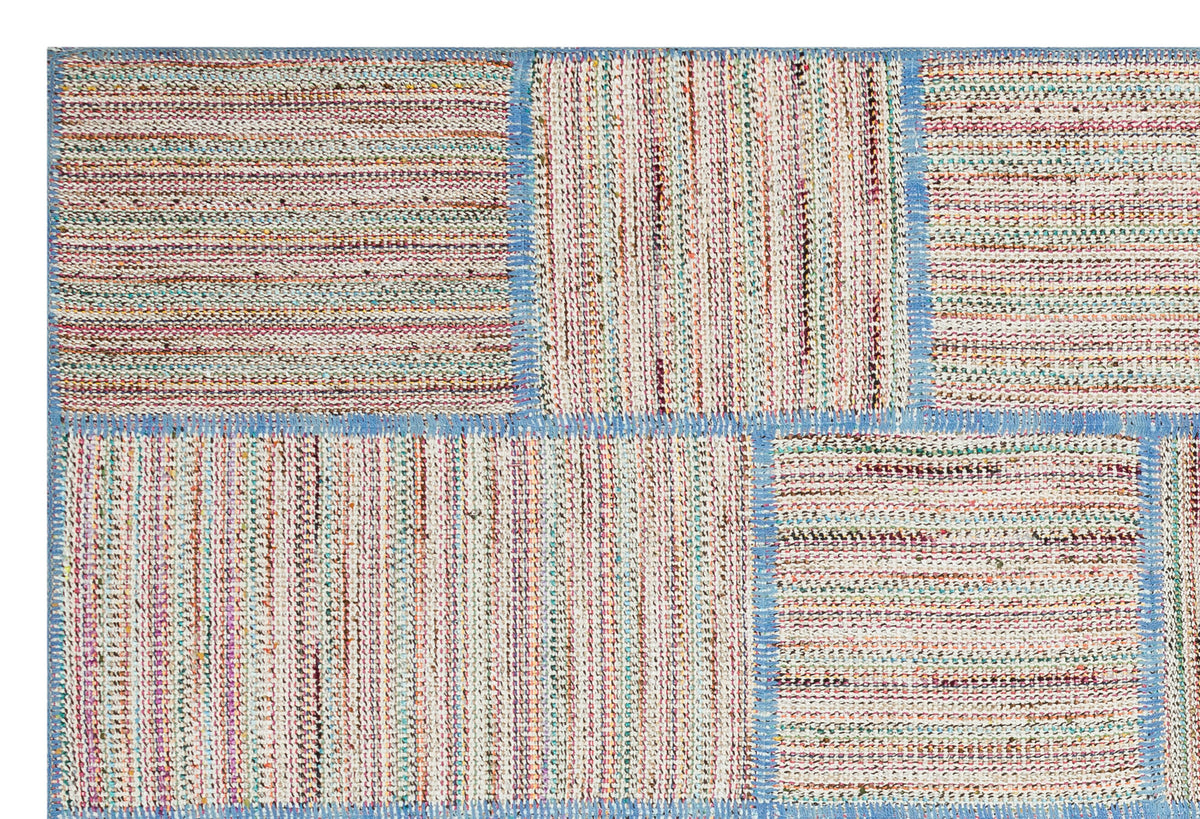 Beige Over Dyed Patchwork Unique Rug 5&#39;2&#39;&#39; x 7&#39;8&#39;&#39; ft 157 x 233 cm