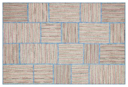 Beige Over Dyed Patchwork Unique Rug 5'2'' x 7'8'' ft 157 x 233 cm