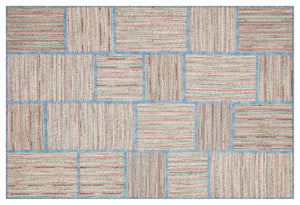 Beige Over Dyed Patchwork Unique Rug 5'2'' x 7'8'' ft 157 x 233 cm