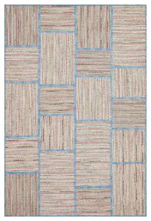 Beige Over Dyed Patchwork Unique Rug 5'2'' x 7'8'' ft 157 x 233 cm