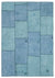 Natural Vintage Hemp Patchwork Rug  5'1'' x 7'4'' ft 155 x 223 cm
