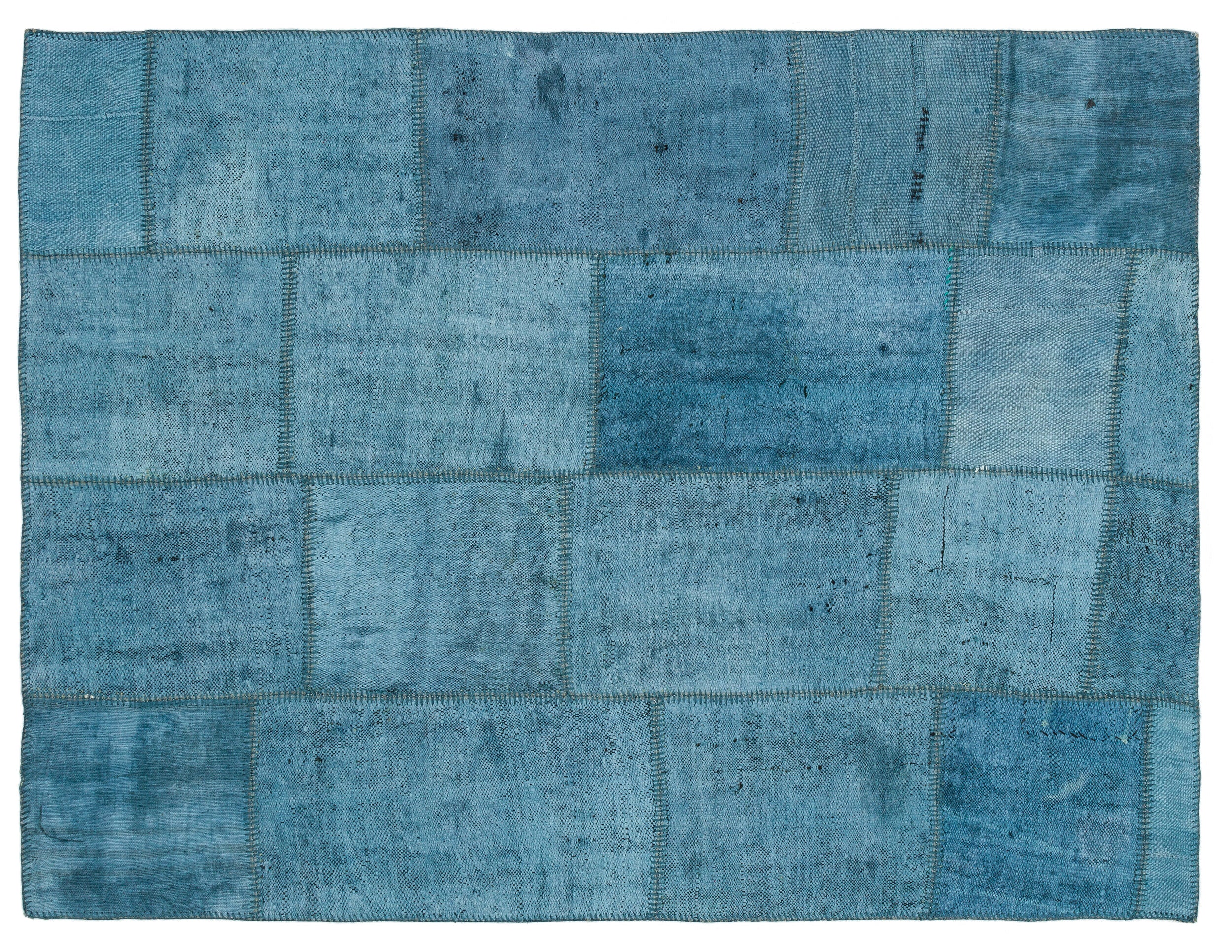 Natural Vintage Hemp Patchwork Rug 5'1'' x 6'11'' ft 156 x 211 cm