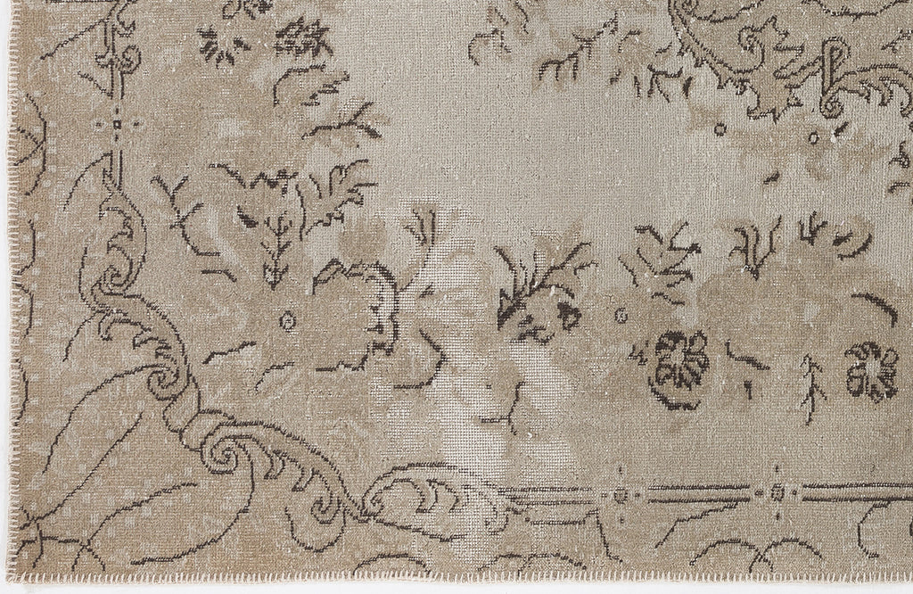 Beige Over Dyed Vintage Rug 5'4'' x 9'5'' ft 162 x 286 cm