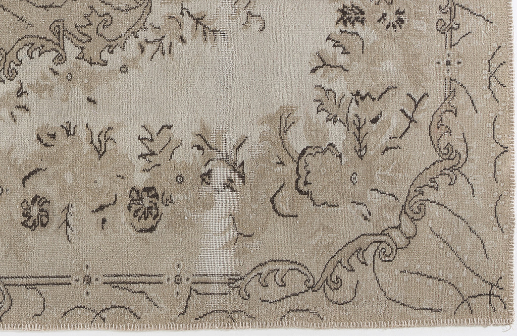 Beige Over Dyed Vintage Rug 5'4'' x 9'5'' ft 162 x 286 cm
