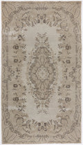 Beige Over Dyed Vintage Rug 5'4'' x 9'5'' ft 162 x 286 cm