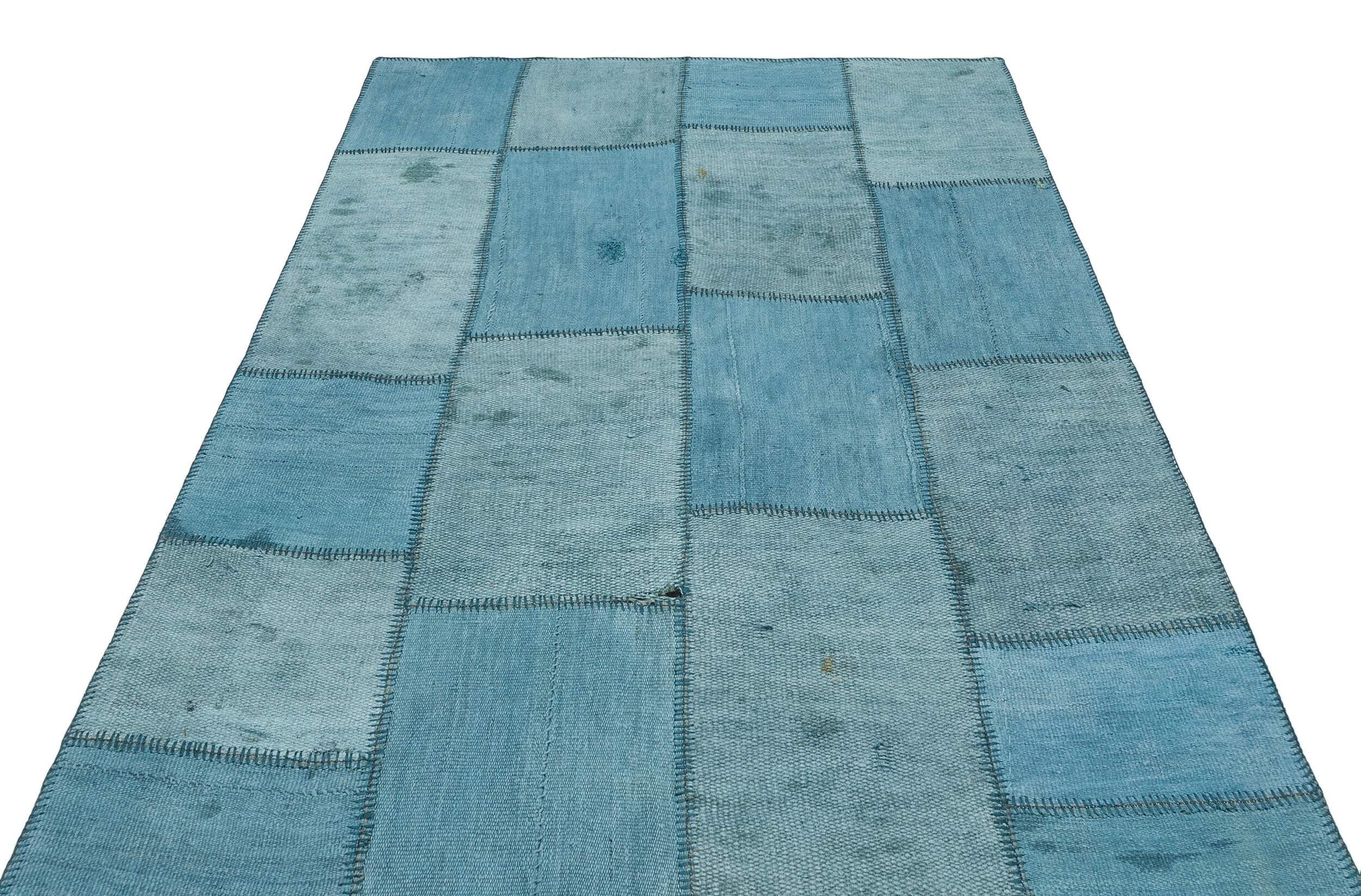 Natural Vintage Hemp Patchwork Rug  5'1'' x 7'1'' ft 155 x 217 cm