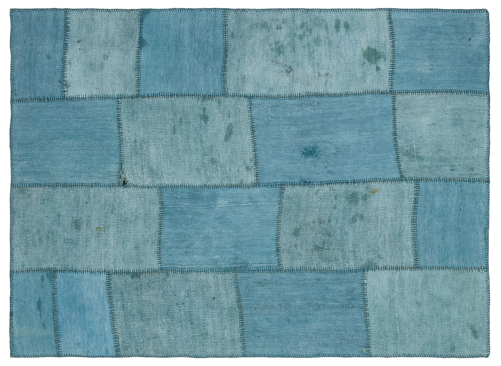 Natural Vintage Hemp Patchwork Rug  5'1'' x 7'1'' ft 155 x 217 cm