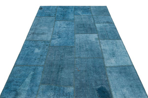 Natural Vintage Hemp Patchwork Rug  5'2'' x 7'3'' ft 157 x 220 cm