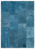 Natural Vintage Hemp Patchwork Rug  5'2'' x 7'3'' ft 157 x 220 cm