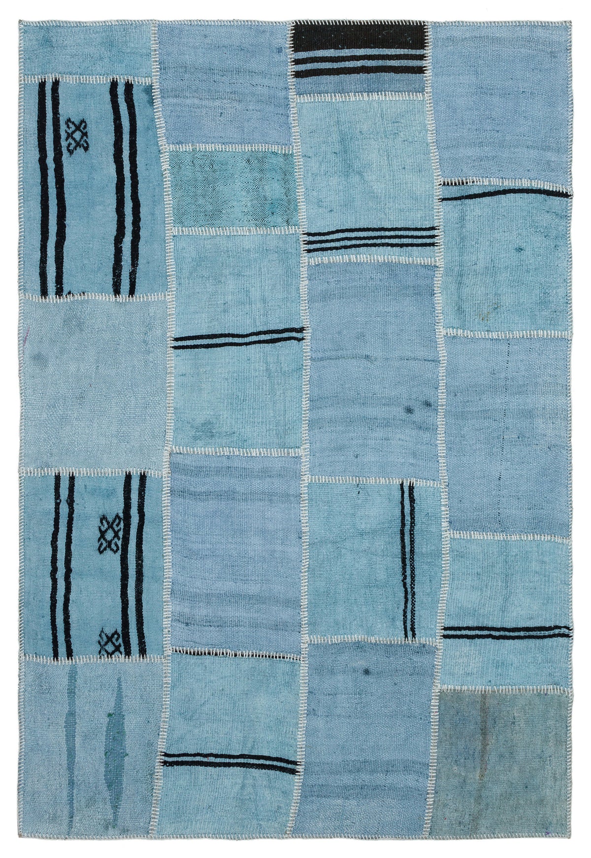 Natural Vintage Hemp Patchwork Rug 5&#39;2&#39;&#39; x 7&#39;6&#39;&#39; ft 157 x 228 cm