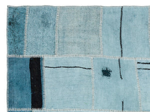 Natural Vintage Hemp Patchwork Rug 4'12'' x 6'9'' ft 152 x 205 cm