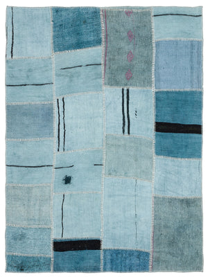 Natural Vintage Hemp Patchwork Rug 4'12'' x 6'9'' ft 152 x 205 cm