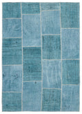 Natural Vintage Hemp Patchwork Rug  5'2'' x 7'3'' ft 158 x 222 cm