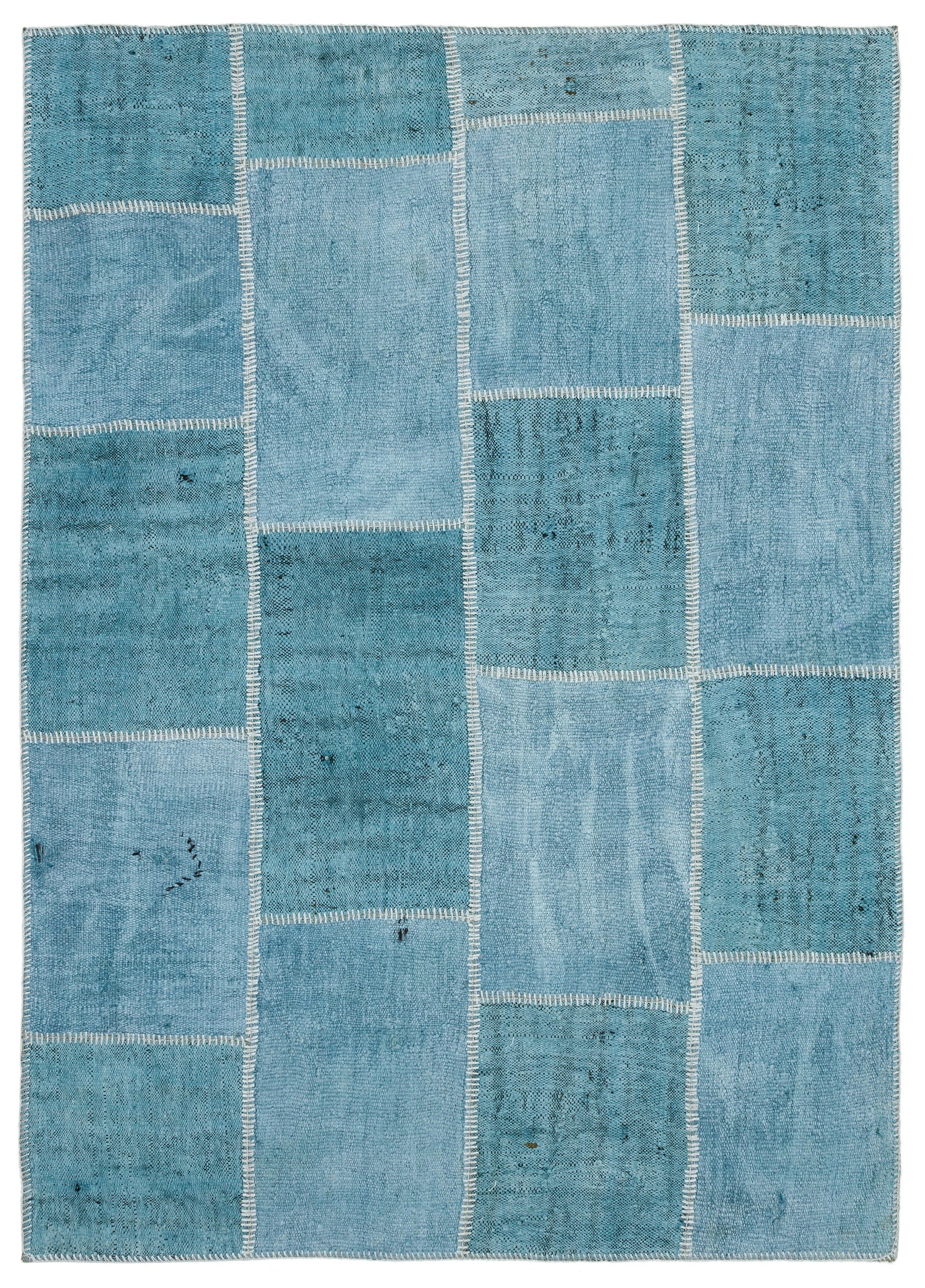 Natural Vintage Hemp Patchwork Rug  5'2'' x 7'3'' ft 158 x 222 cm