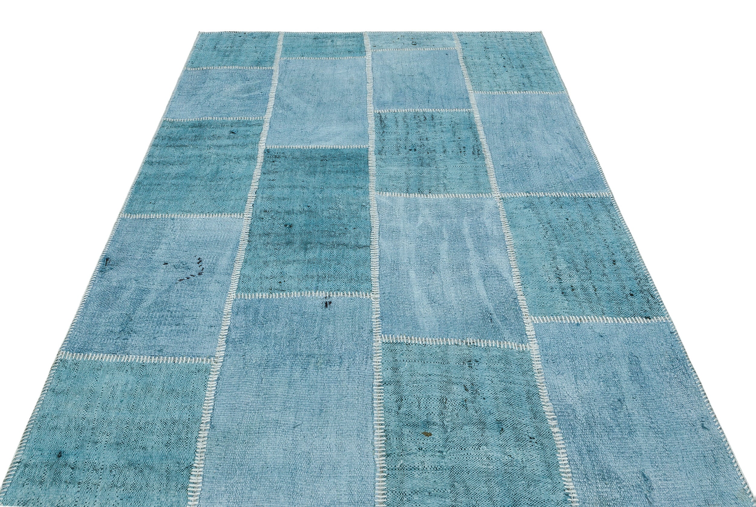 Natural Vintage Hemp Patchwork Rug  5'2'' x 7'3'' ft 158 x 222 cm