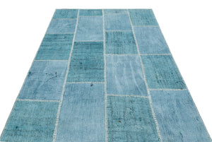 Natural Vintage Hemp Patchwork Rug  5'2'' x 7'3'' ft 158 x 222 cm